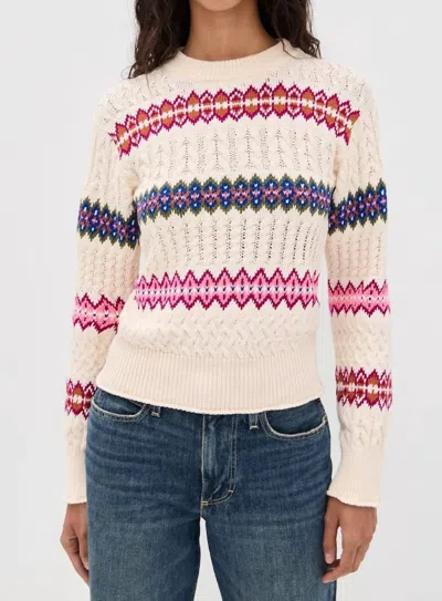 Amo Jemma Crew Neck Sweater In Bone Multi