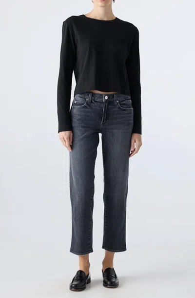 Amo Libby Smokin' Tapered Leg Jeans In Gray Black
