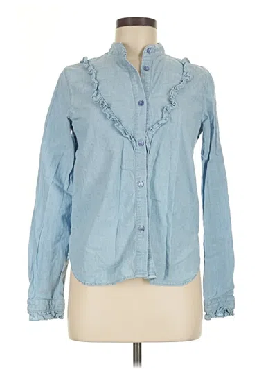 Pre-owned Amo Long Sleeve Blouse In Blue