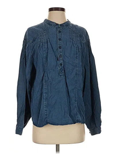 Pre-owned Amo Long Sleeve Blouse In Blue