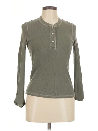 Pre-owned Amo Long Sleeve Henley Shirt In Green