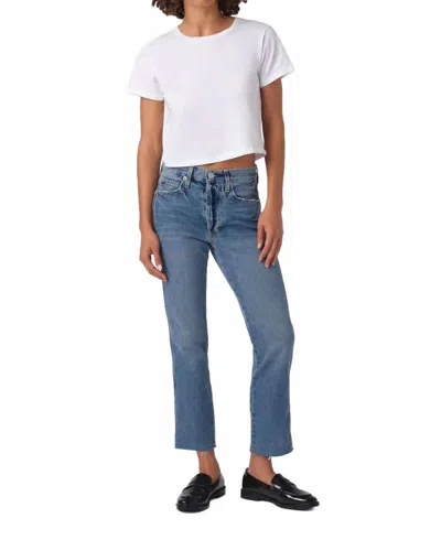 Amo Loverboy High-rise Straight Leg Pants In Loved In Blue