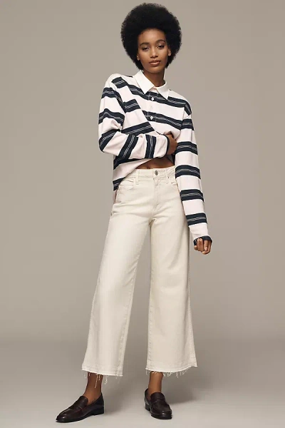 Amo Marjorie Mid-rise Crop Wide-leg Jeans In White