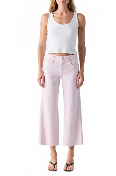 Amo Marjorie Mid Rise Wide Leg Jean In Flush In Pink