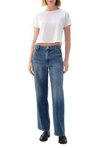 Amo Mid Rise Jocelyn Trouser In Two Timing In Blue