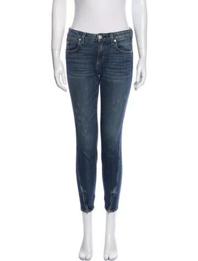 Pre-owned Amo Mid-rise Skinny Leg Jeans In Blue