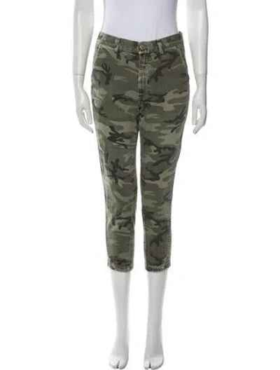 Pre-owned Amo Mid-rise Skinny Leg Jeans In Green