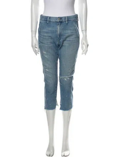 Pre-owned Amo Mid-rise Straight Leg Jeans In Blue
