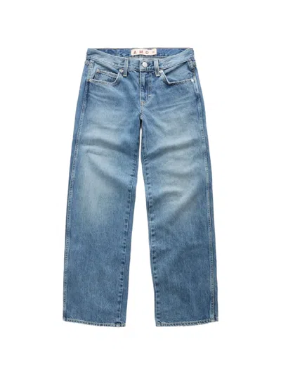 Amo Odette Washed-effect Jeans In Blue