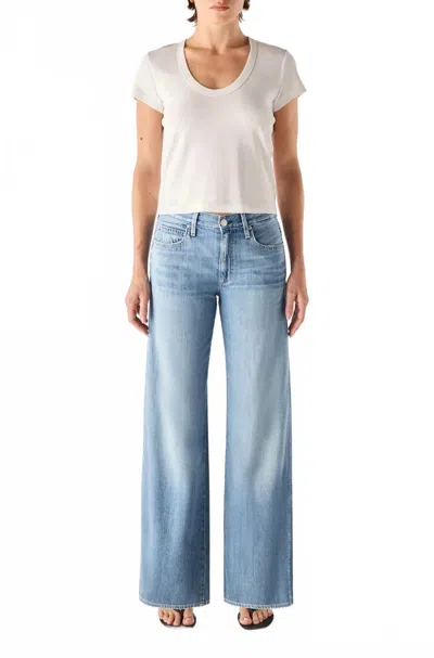 Amo Regina Low Rise Jeans In Loom In Blue