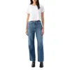 Amo Sandra Baggy Wide Leg Jeans In Emotion In Blue