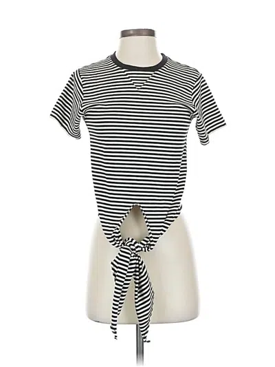 Pre-owned Amo Short Sleeve Top Black Keyhole Neckline Tops