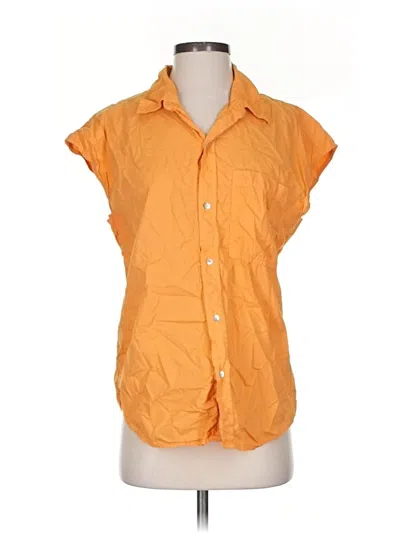 Pre-owned Amo Sleeveless Button Down Shirt In Orange