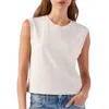 Amo Sleveless Babe Tee In Natural In White