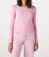 Amo Slim Rib Tee In Peony In Red