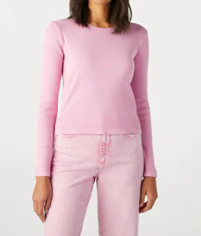 Amo Slim Rib Tee In Peony In Red