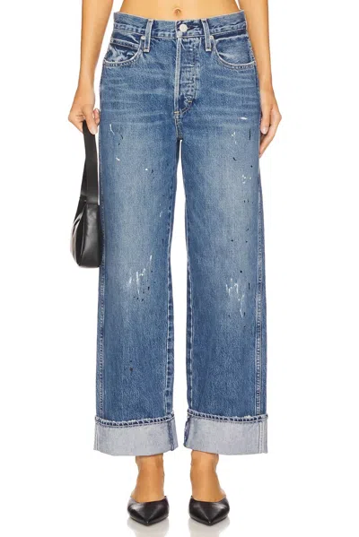 Amo Sonia Cuffed Jean In Shatter In Blue