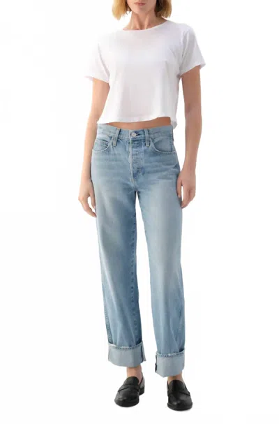 Amo Sonia Cuffed Jeans In Adulation In Blue