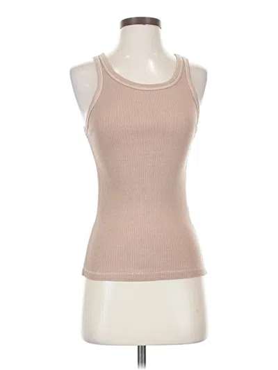Pre-owned Amo Tank Top Tan Halter Neckline Tops In Brown
