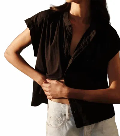 Amo Tessa Top In Vintage Black In Brown