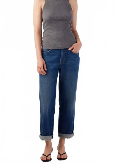 Amo Valentina Mid Rise Relaxed Straight Jeans In Dreamboat In Blue