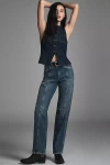 Amo Wilma High-rise Tapered Jeans In Blue