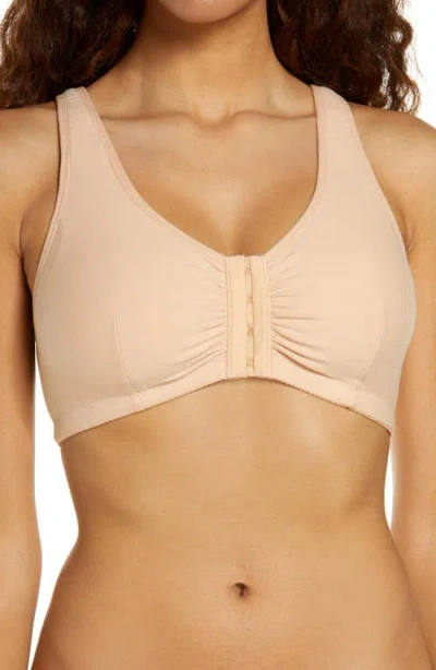 Amoena Fleur Front Clasp Wireless Leisure Bra In Neutral