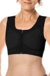 Amoena Lymphflow Wire-free Front Closure Bra In Black