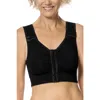 Amoena Lymphflowlong Wire-free Front Closure Bra In Black