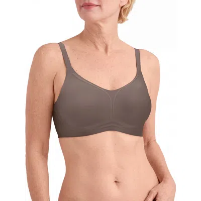 Amoena Wave Wire-free Pocketed Mastectomy Bra In Deep Taupe