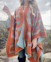 Amoli Leopard Knitted Cardigan In Rust In Multi