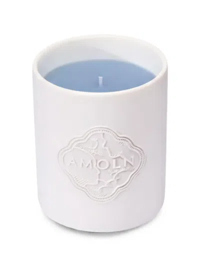 Amoln Embossed Cylindrical Candle In White