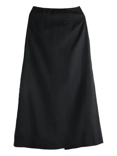 Amomento Black Sheer Long Maxi Skirt