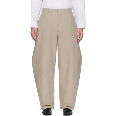 Amomento Curved Long Trousers In Neutral
