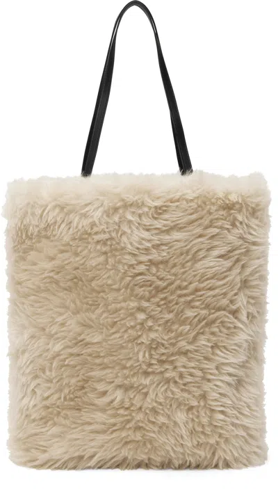 Amomento Beige Faux-fur Tote