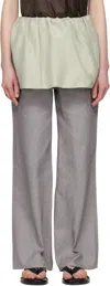 Amomento Beige Shirring Organza Belt Miniskirt In Beige