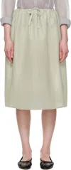 Amomento Beige Shirring Organza Midi Skirt In Beige