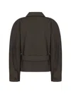 Amomento Belted Wool Jacket In Brown