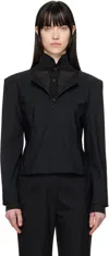 Amomento Black Boat Neck Two Way Top In Black