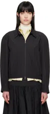 Amomento Black Cropped Zip-up Jacket In Black