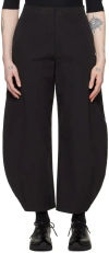 AMOMENTO BLACK CURVED LEG TROUSERS