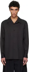 Amomento Convertible-collar Cotton Shirt In Black