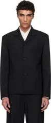 Amomento Black Oversized Wool Jacket In Black
