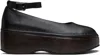 Amomento Black Platform Flats In Black