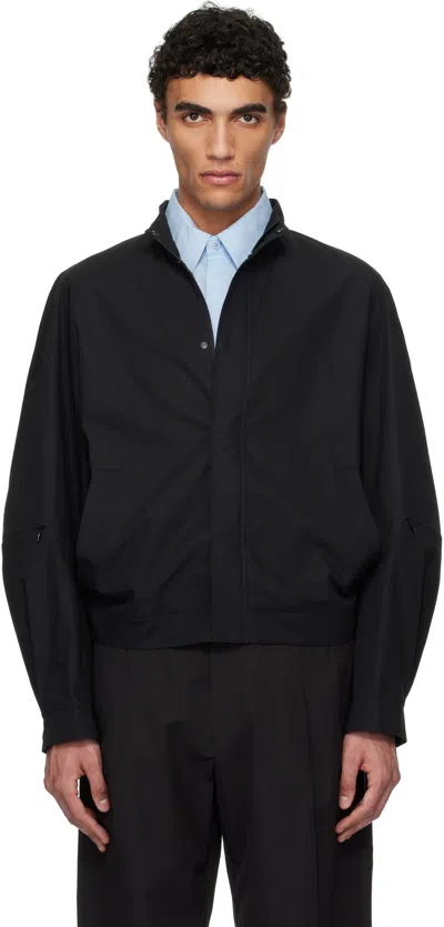 Amomento Black Raglan Cotton Zip Jacket