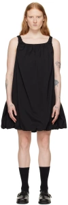 Amomento Black Semi-sheer Minidress In Black
