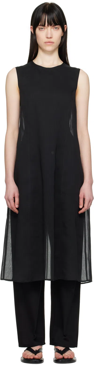 Amomento Black Sheer Midi Dress