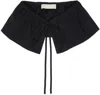 Amomento Black Sheer Shirring Volume Scrunchie In Black