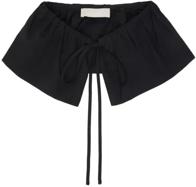 Amomento Black Sheer Shirring Volume Scrunchie