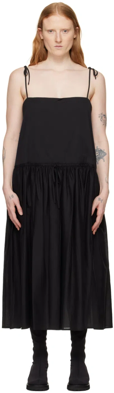 Amomento Black Shirred Maxi Dress